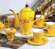 帝王黄金龙骨质瓷咖啡具